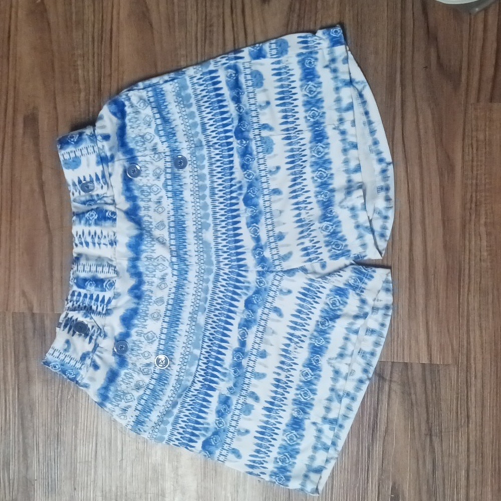 light blue and white shorts